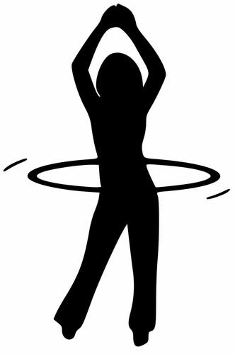 Hula hoop girl - girl, decal